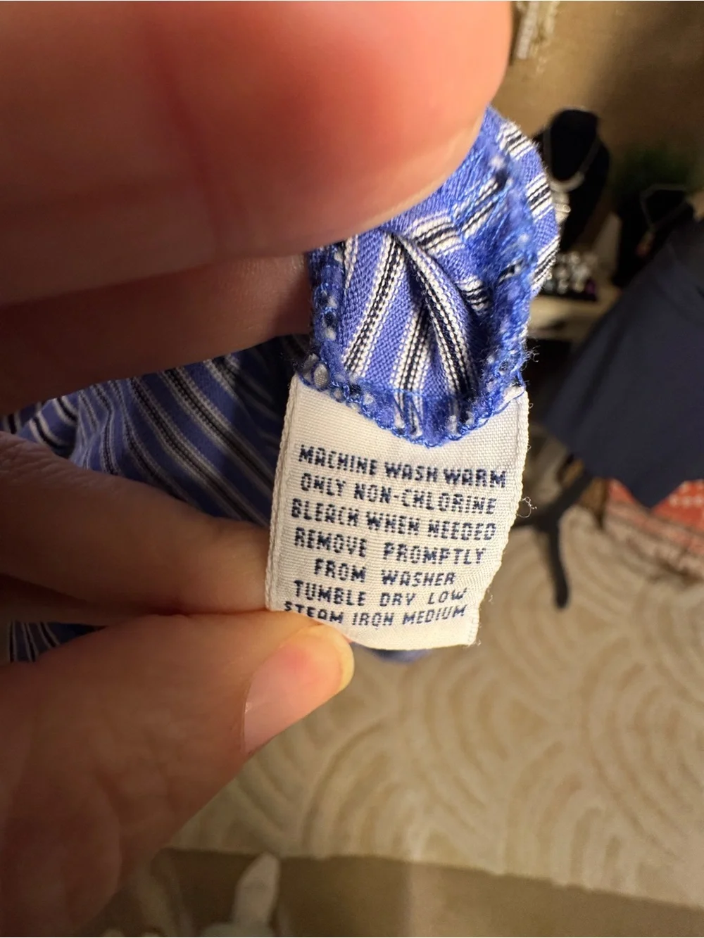 Ralph Lauren Light Blue Striped Polo with Solid Blue Collar